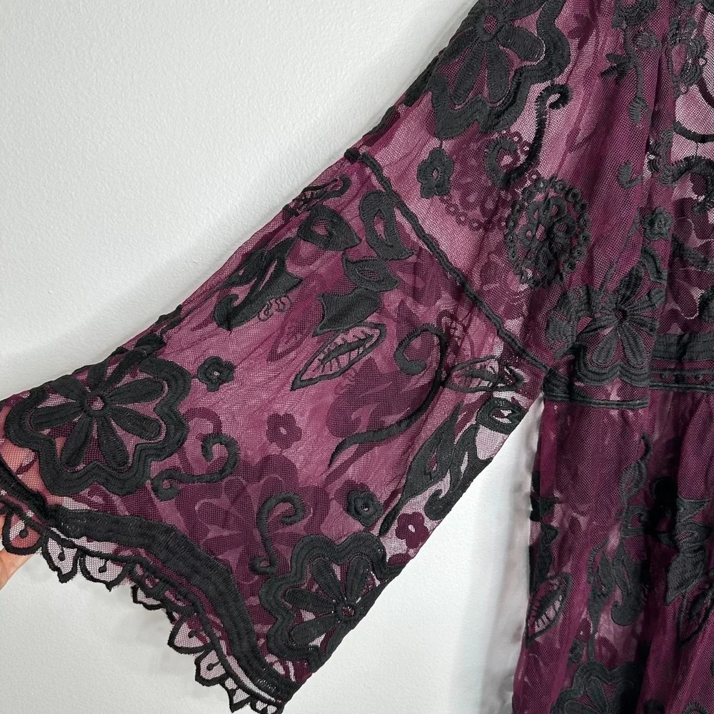 Lane Bryant Sheer Lace Tunic Top Size 22 Whimsigoth - Picture 3 of 13